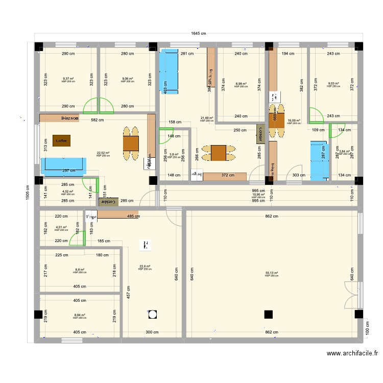 4th Floor. Plan de 16 pièces et 219 m2