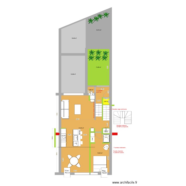 BAUCQ 77 3e étage VF. Plan de 9 pièces et 100 m2