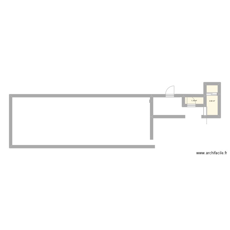 ma maison. Plan de 2 pièces et 4 m2