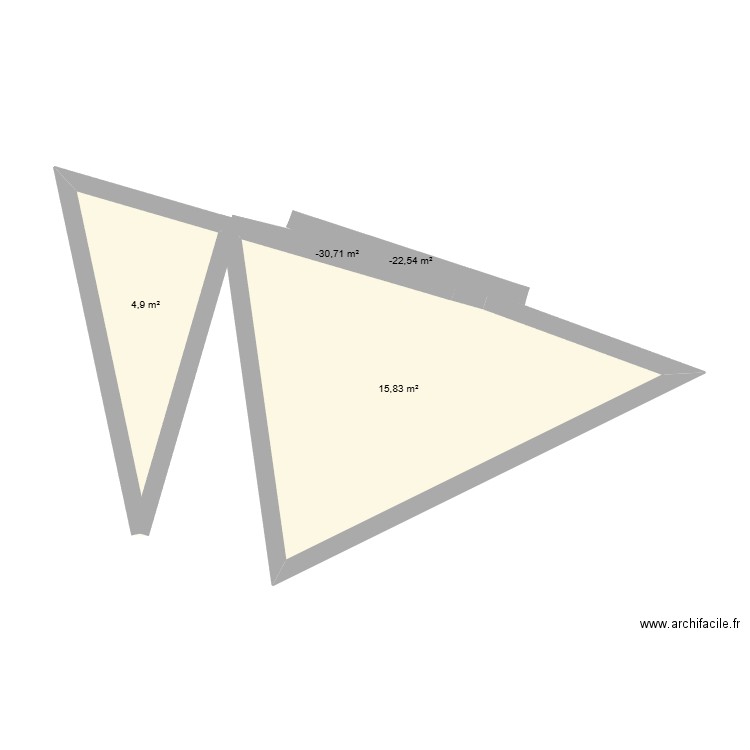 test. Plan de 4 pièces et 22 m2