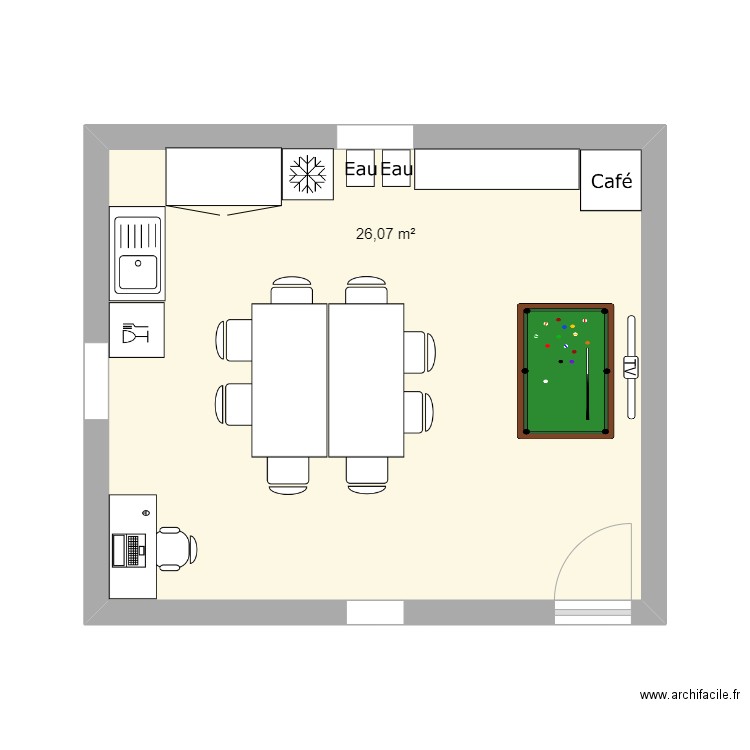 Salle de pause Noyelles Godault. Plan de 1 pièce et 26 m2