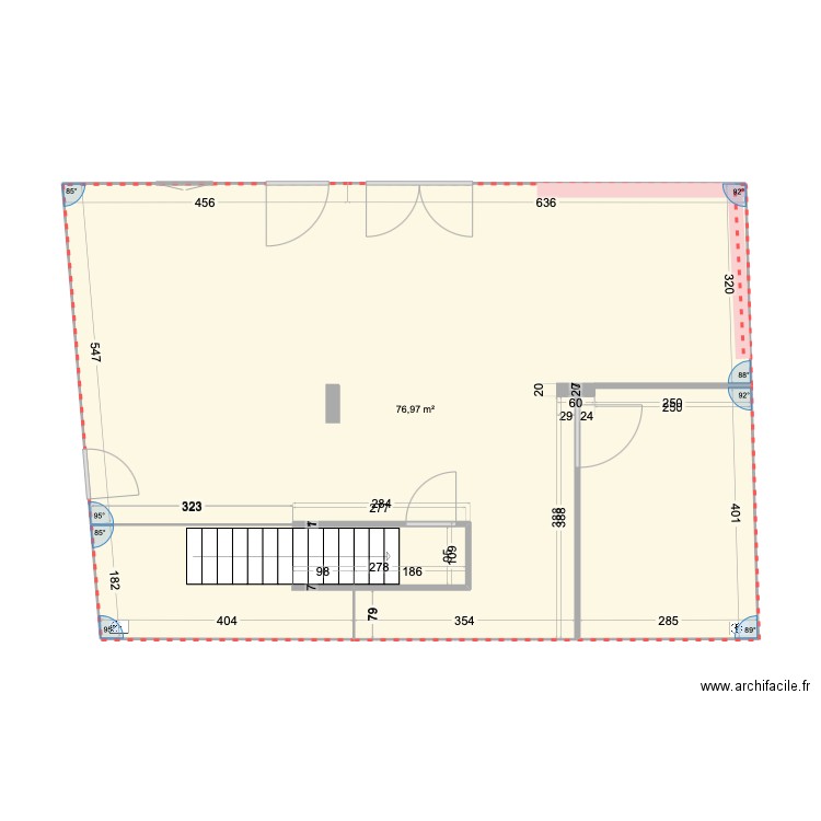 RDC Salle Tech. Plan de 1 pièce et 77 m2