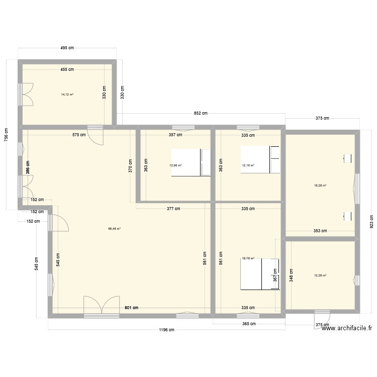 Prejet Resty Maison actuelle AVEC EXTENSION. Plan de 7 pièces et 155 m2