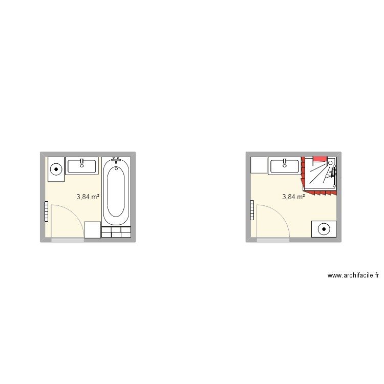 garcia muniz. Plan de 2 pièces et 8 m2