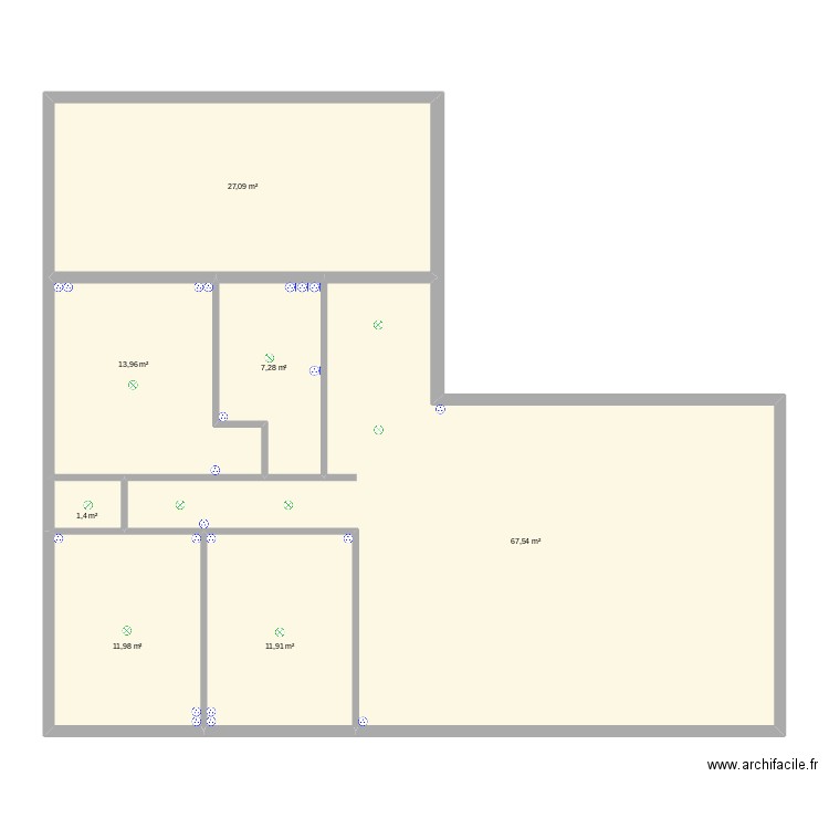 plan pp. Plan de 7 pièces et 141 m2