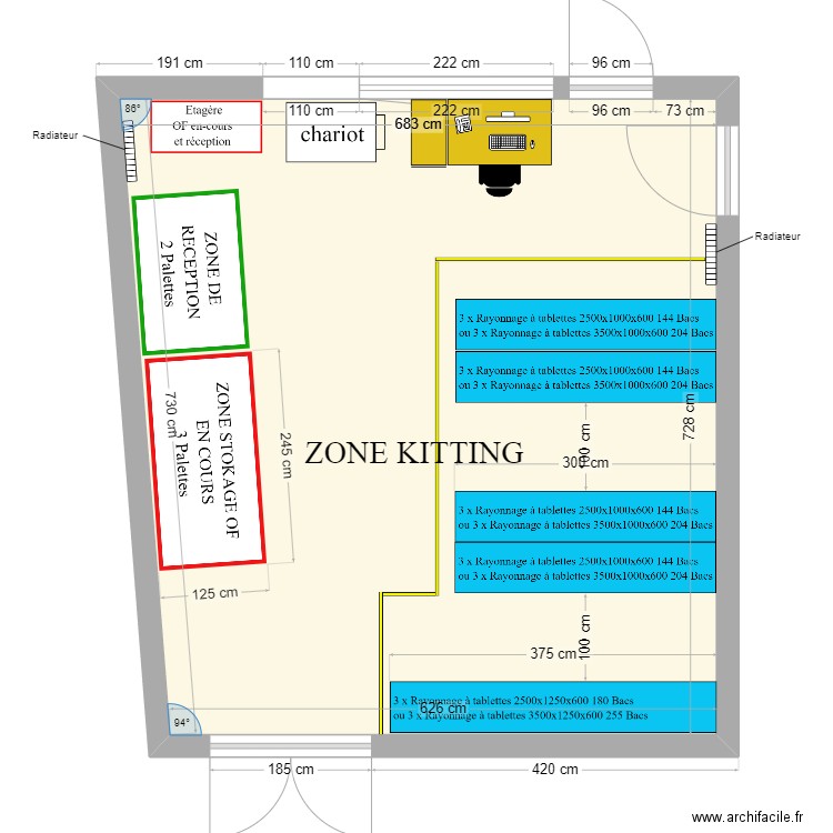 ZONE KITTING 2. Plan de 1 pièce et 48 m2