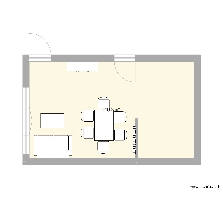 Maison Évergnicourt . Plan de 1 pièce et 24 m2