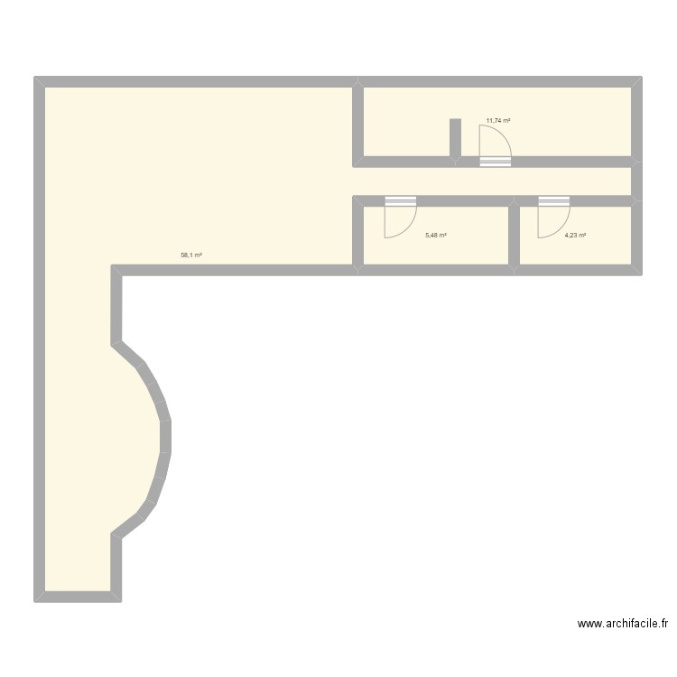 CHAILLOT. Plan de 4 pièces et 80 m2