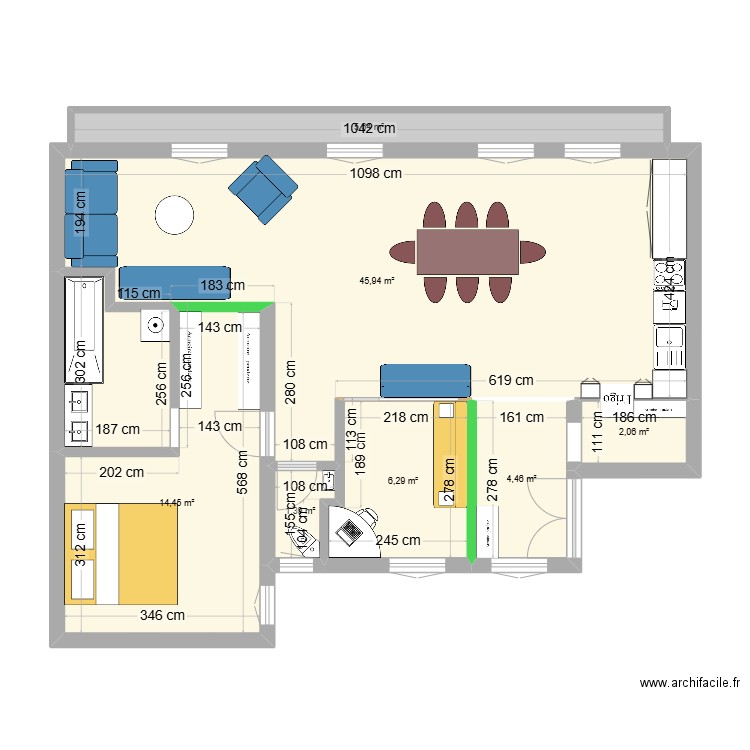 PARIS ARENE LUTECE v3 apres visite. Plan de 7 pièces et 80 m2