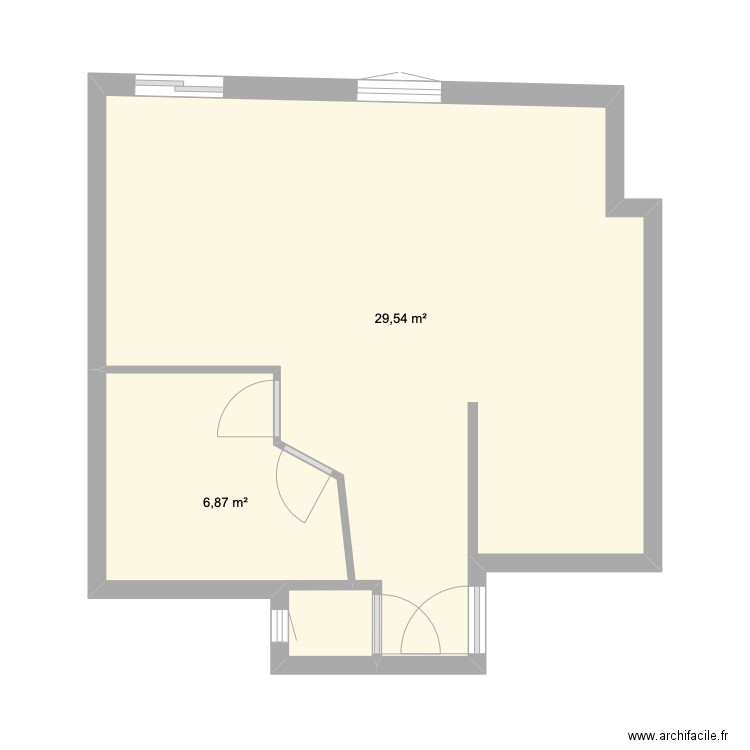 LA BUSE. Plan de 2 pièces et 36 m2