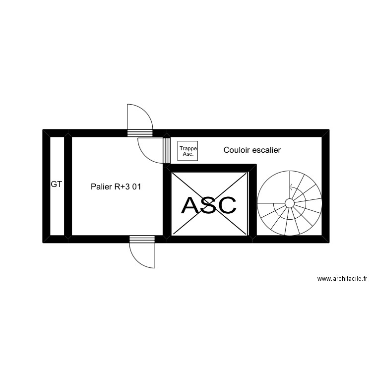 R+3 01. Plan de 4 pièces et 11 m2