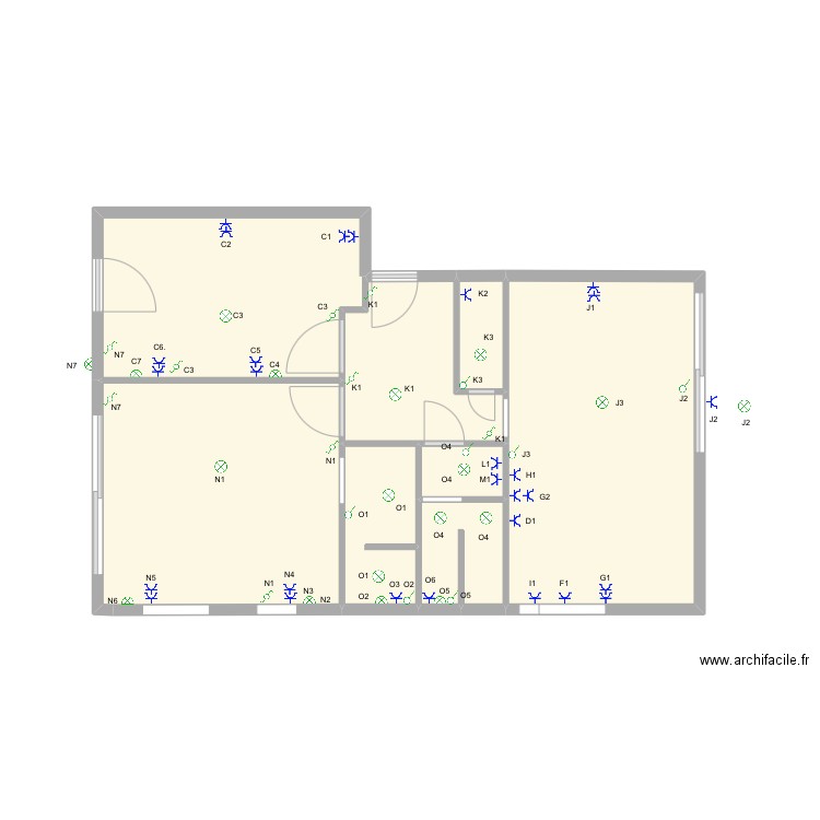 ET2 SANGA SPATE. Plan de 8 pièces et 45 m2