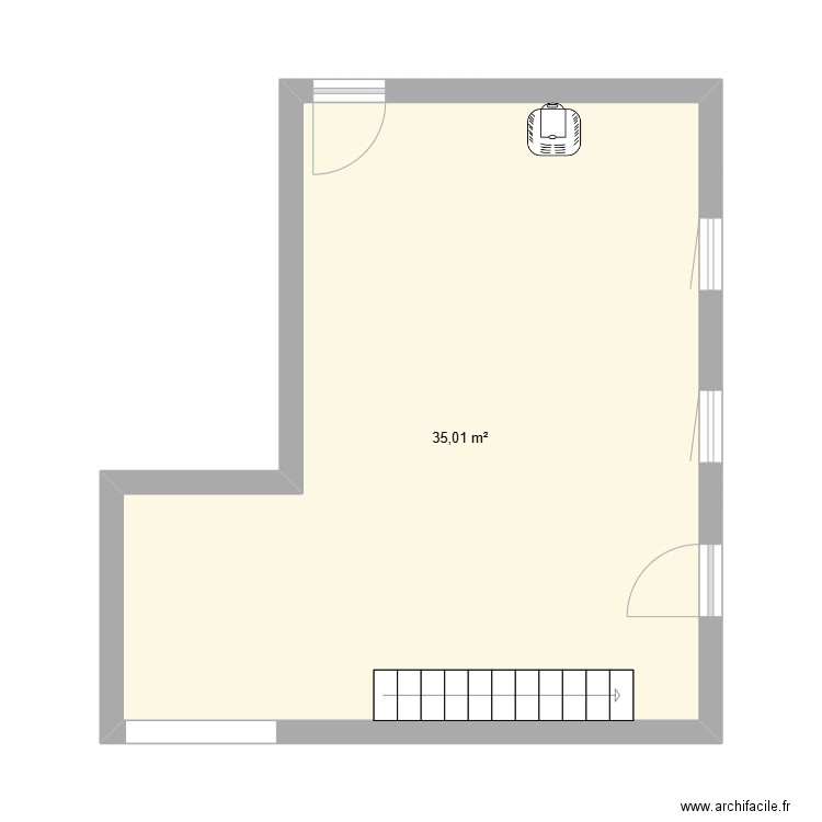 ginestoux. Plan de 1 pièce et 35 m2