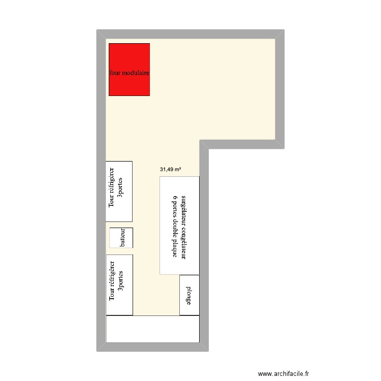 bogato. Plan de 1 pièce et 31 m2