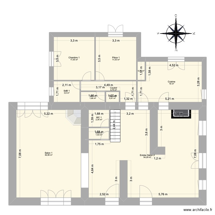 bordachurria RDC. Plan de 12 pièces et 146 m2