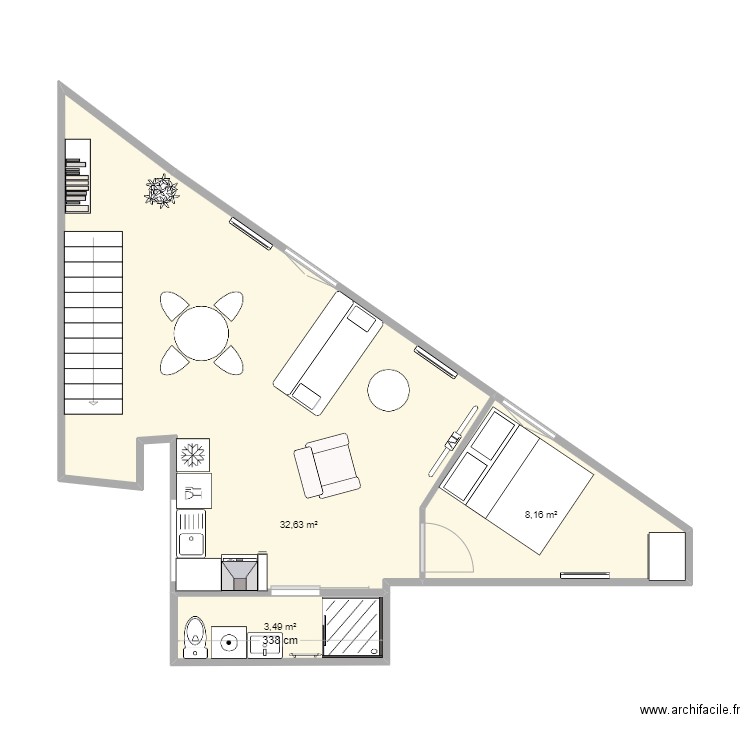 Maldoyenne 3eme_aménagement 5. Plan de 3 pièces et 44 m2