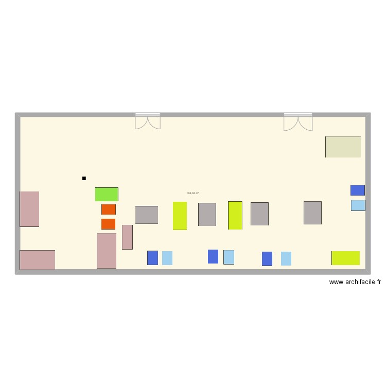 réam rbe2. Plan de 1 pièce et 168 m2