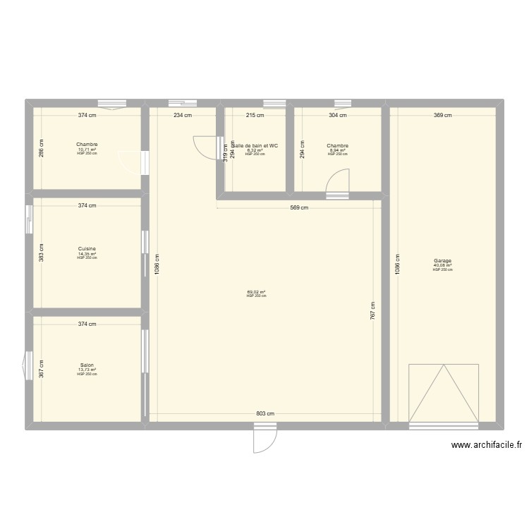 maison 1. Plan de 7 pièces et 163 m2