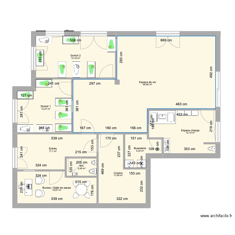 QUATUOR. Plan de 9 pièces et 127 m2