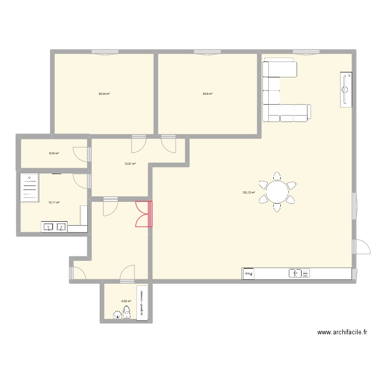 Appart. Plan de 7 pièces et 206 m2