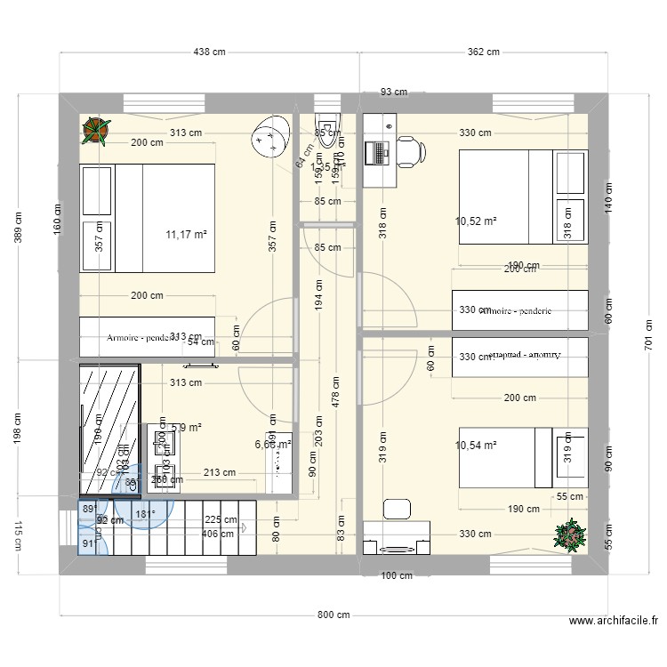 NOELLE 2. Plan de 6 pièces et 46 m2