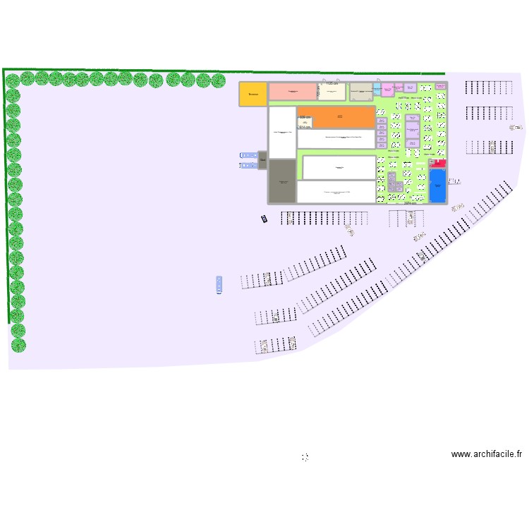 12.02 Plan Masse implantation _David_Modif SD. Plan de 35 pièces et 1143 m2