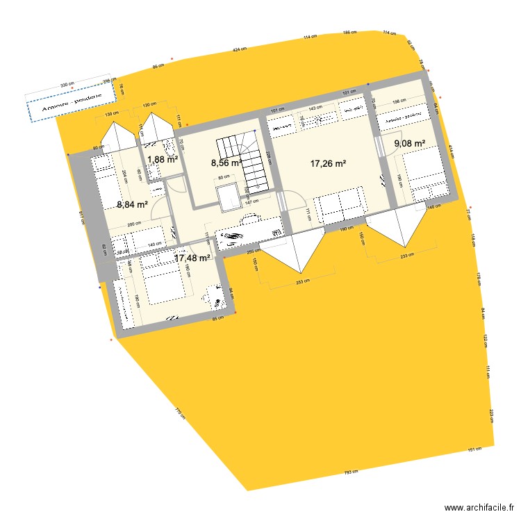 PRIEUX intérieur 1ER max. Plan de 6 pièces et 63 m2