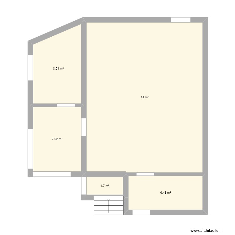 plan simple 2. Plan de 5 pièces et 69 m2