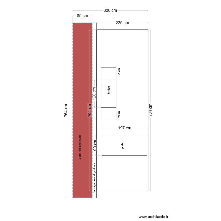 Façade Sud Garage. Plan de 0 pièce et 0 m2