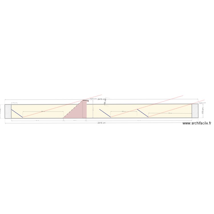 Coupe Fort Saint-Marine PV 35° HT=0.10 m Portrait. Plan de 1 pièce et 39 m2