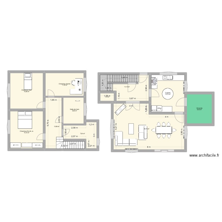 maison estinnes. Plan de 10 pièces et 139 m2