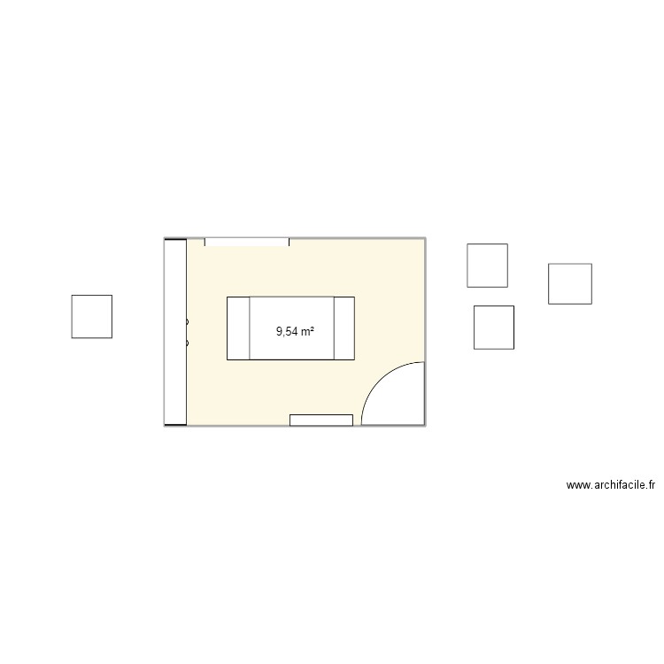 Salle à manger. Plan de 1 pièce et 10 m2