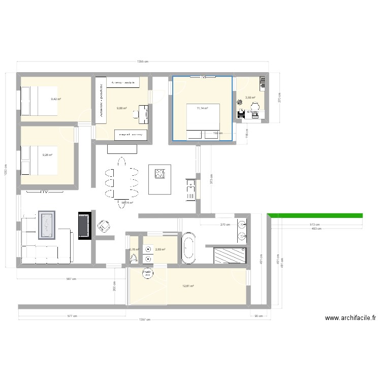 maison givenchy apres travaux. Plan de 9 pièces et 116 m2