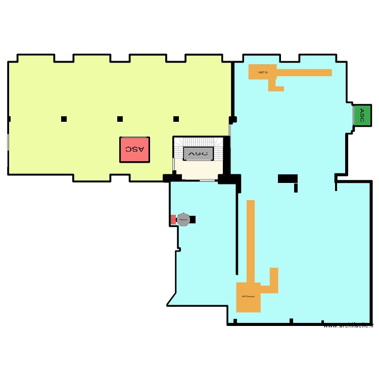 Atelier Façonnage intégral. Plan de 10 pièces et 1072 m2