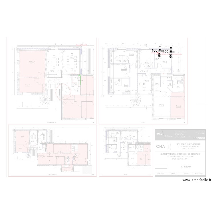 CAPJURIS Réseau EU sous dallage + sortie toiture. Plan de 0 pièce et 0 m2