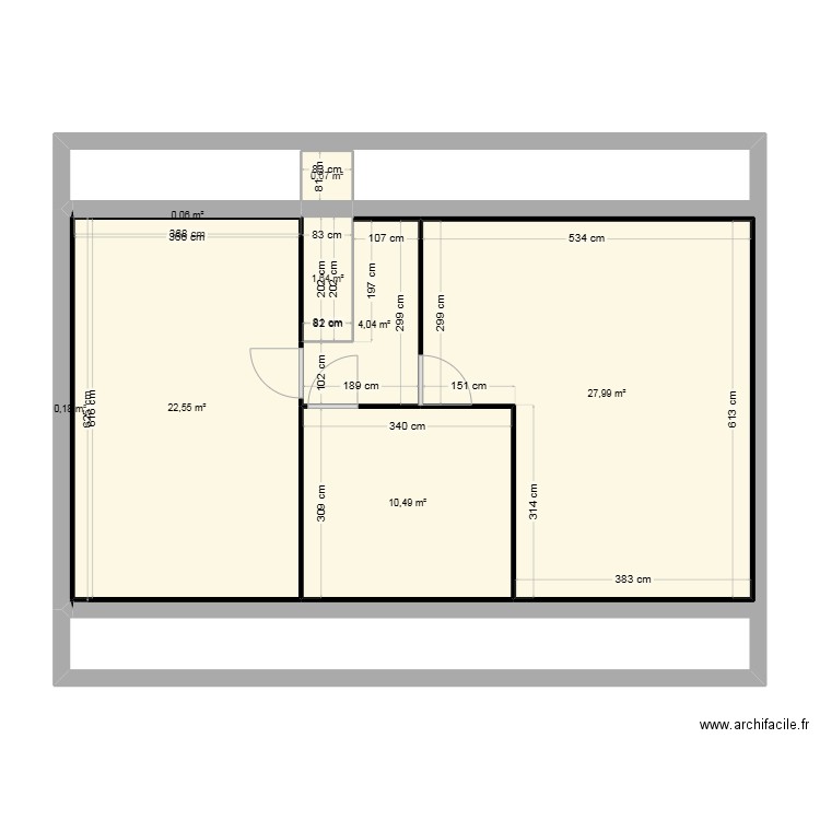 Plan amenagement combles. Plan de 8 pièces et 68 m2