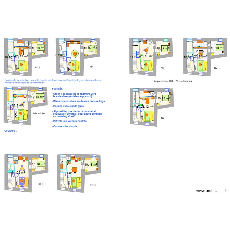 RCh  Demas 75_Mix N4.2et1. Plan de 20 pièces et 318 m2