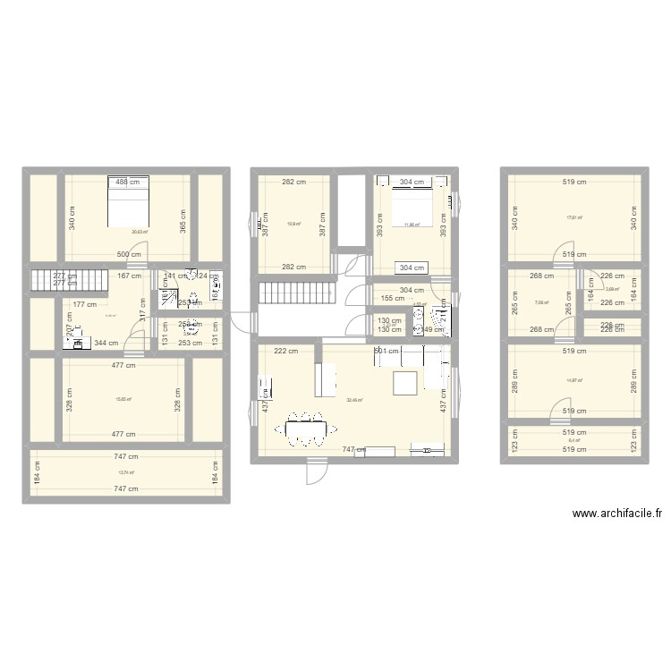 Salon mureaux. Plan de 22 pièces et 194 m2