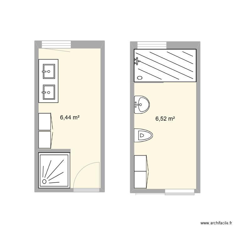 boudon. Plan de 2 pièces et 13 m2