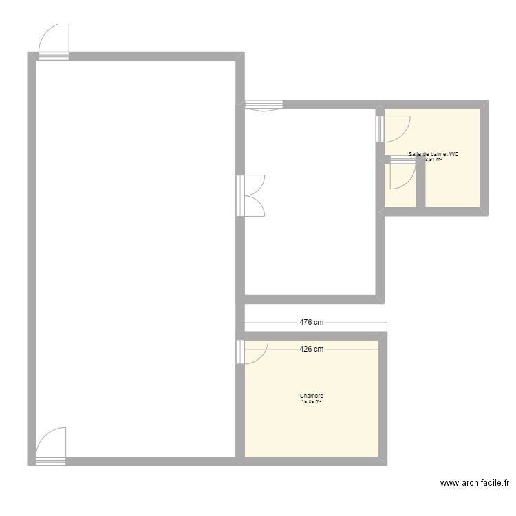 projet julie 2. Plan de 2 pièces et 25 m2