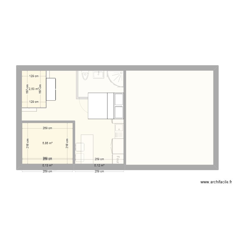 dependance lanzeon. Plan de 6 pièces et 83 m2