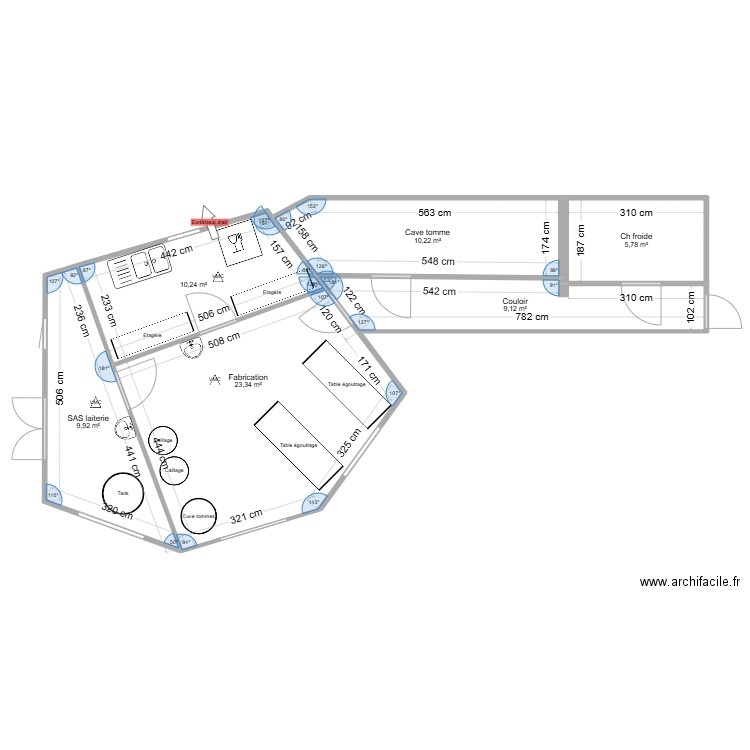 Projet grande verrière2. Plan de 6 pièces et 69 m2