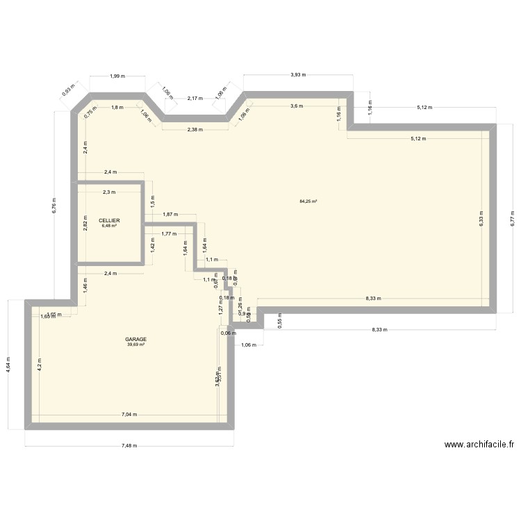 froger. Plan de 3 pièces et 130 m2