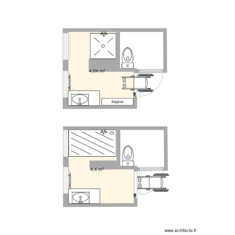 Ange Toucheboeuf. Plan de 2 pièces et 9 m2