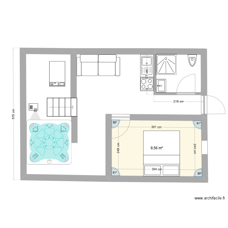 Sous Sol. Plan de 1 pièce et 10 m2