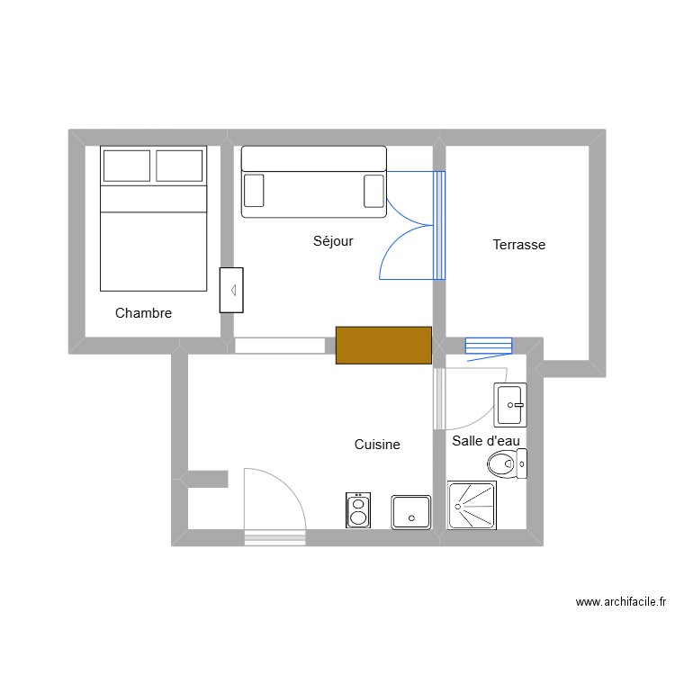 appartement mavèriza. Plan de 5 pièces et 25 m2