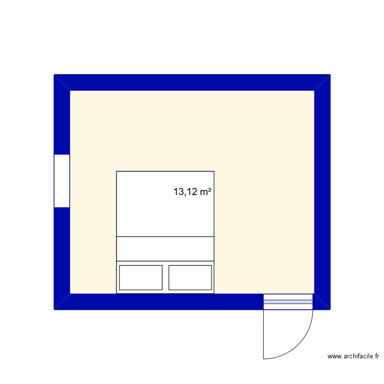 CB1. Plan de 1 pièce et 13 m2