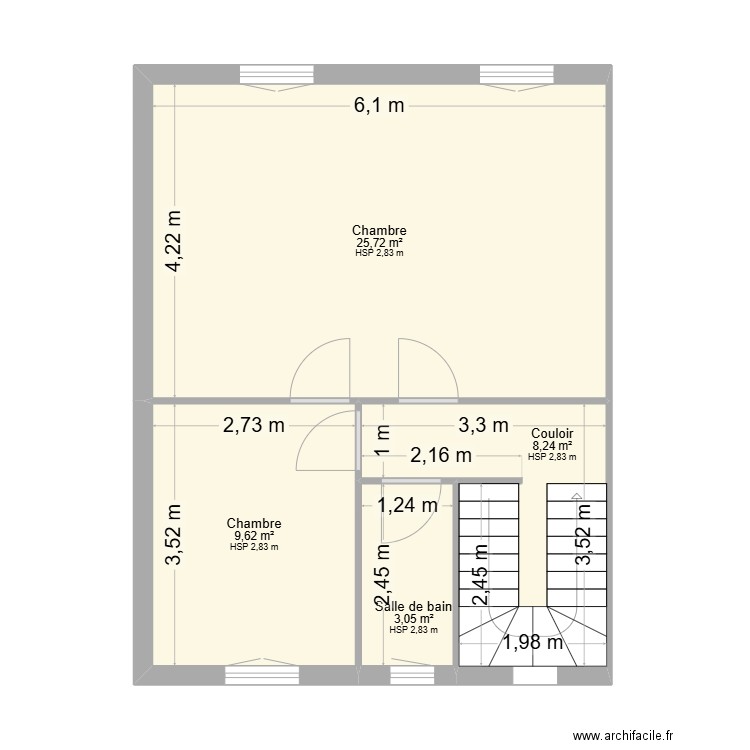 LARQUE ETA. Plan de 4 pièces et 47 m2