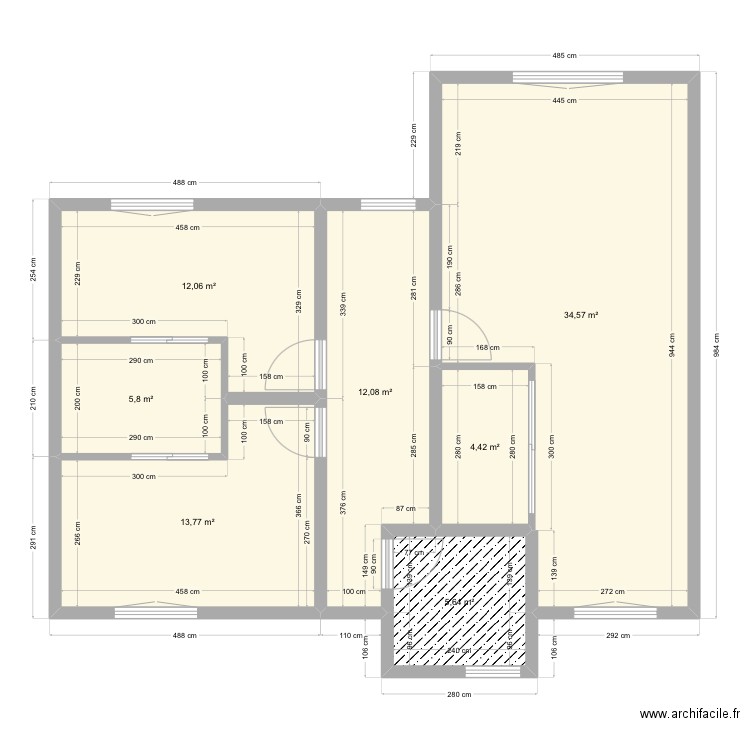 Plan R+2 maison Silveria. Plan de 7 pièces et 88 m2