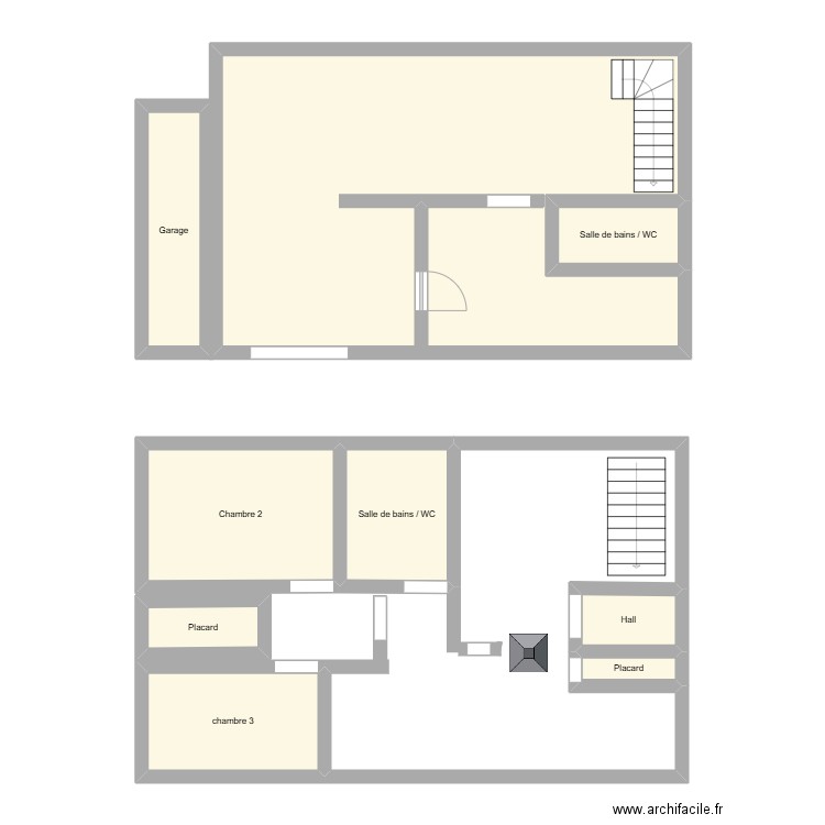 dossier 24efr3243. Plan de 9 pièces et 87 m2